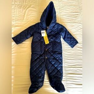 NWT POLO Ralph Lauren Navy Blue INFANT Size 9 Month Snowsuit